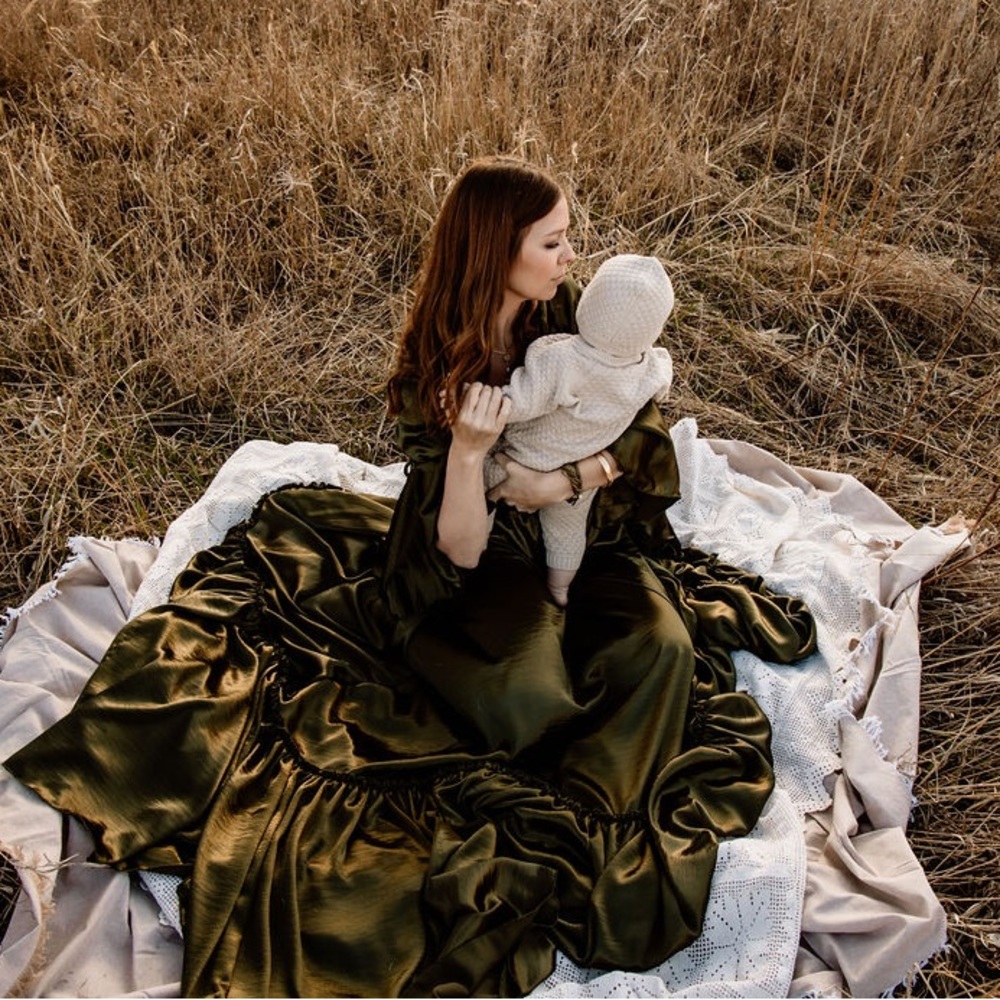 ZeBuBeYou gown: Moss Green; can be used as maternity gown